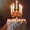 5-Inch 9 Arm Gold Mini Candelabra Cake Topper Candles